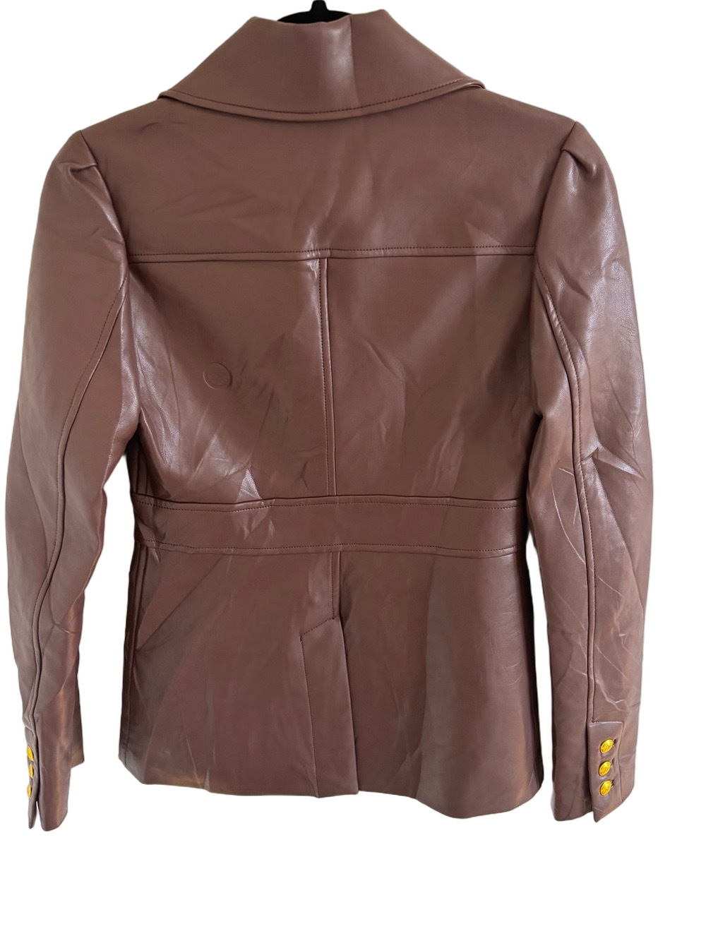 A.L.C. Amelia Jacket Caffe Faux Leather Blazer Size 2 - Picture 5 of 12